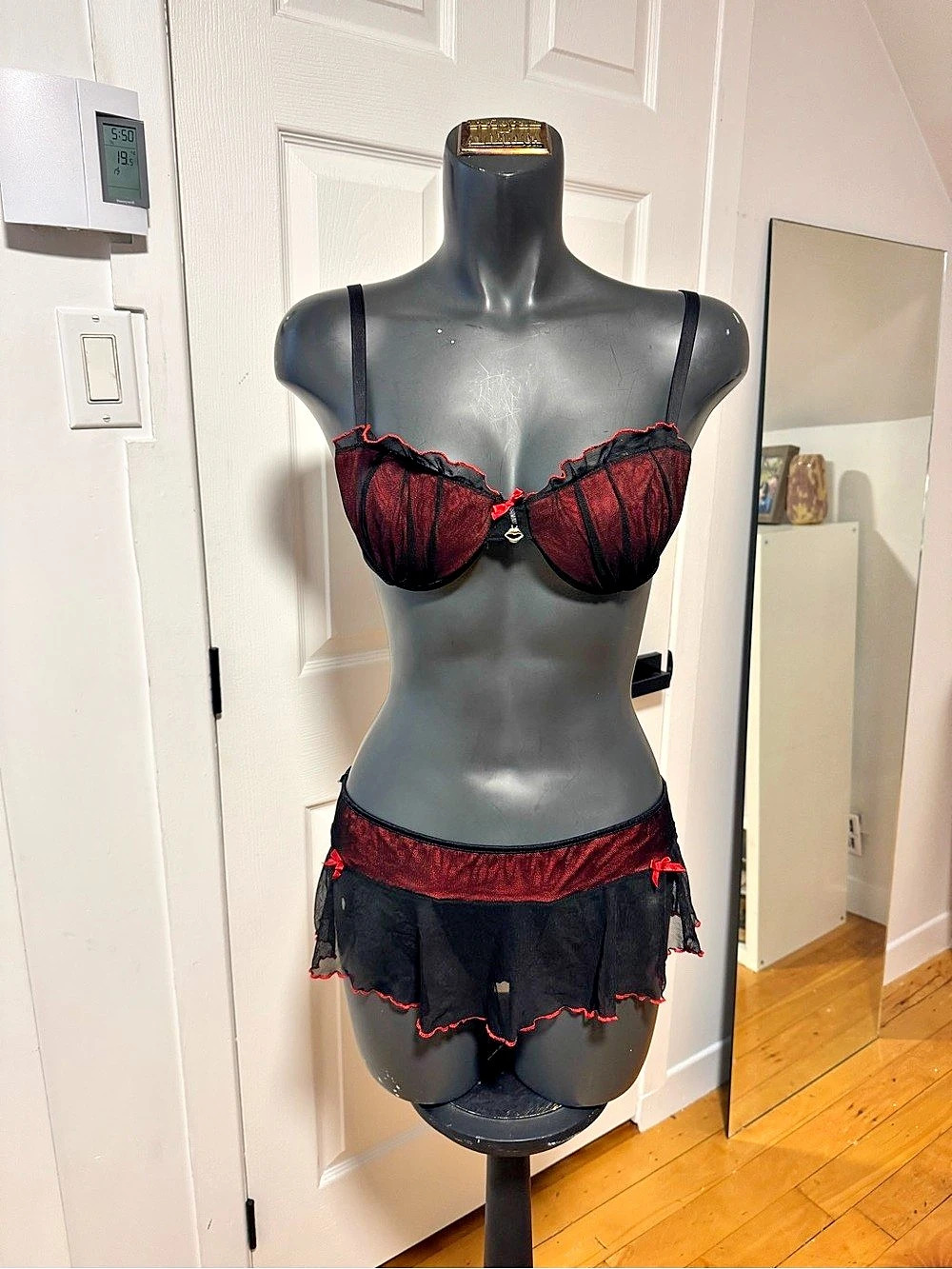 Black & Red Lingerie Set
